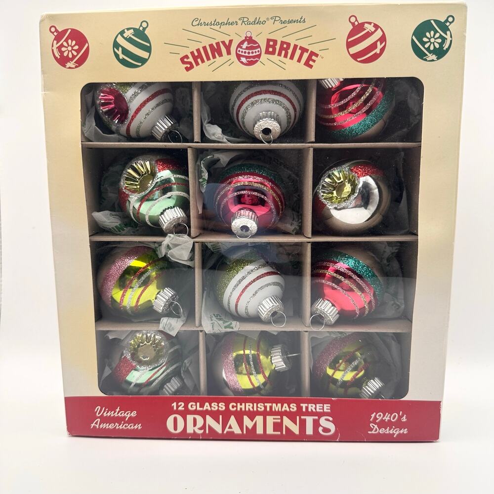 Christopher Radko Presents Shiny Brite Repop 2022 Glass Thumbprint Ornaments